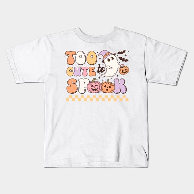 Halloween for women Too cute to spook Kids T-Shirt by Positively Petal Perfect 